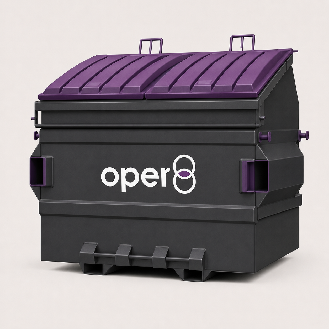 oper8-branded front-end loader container