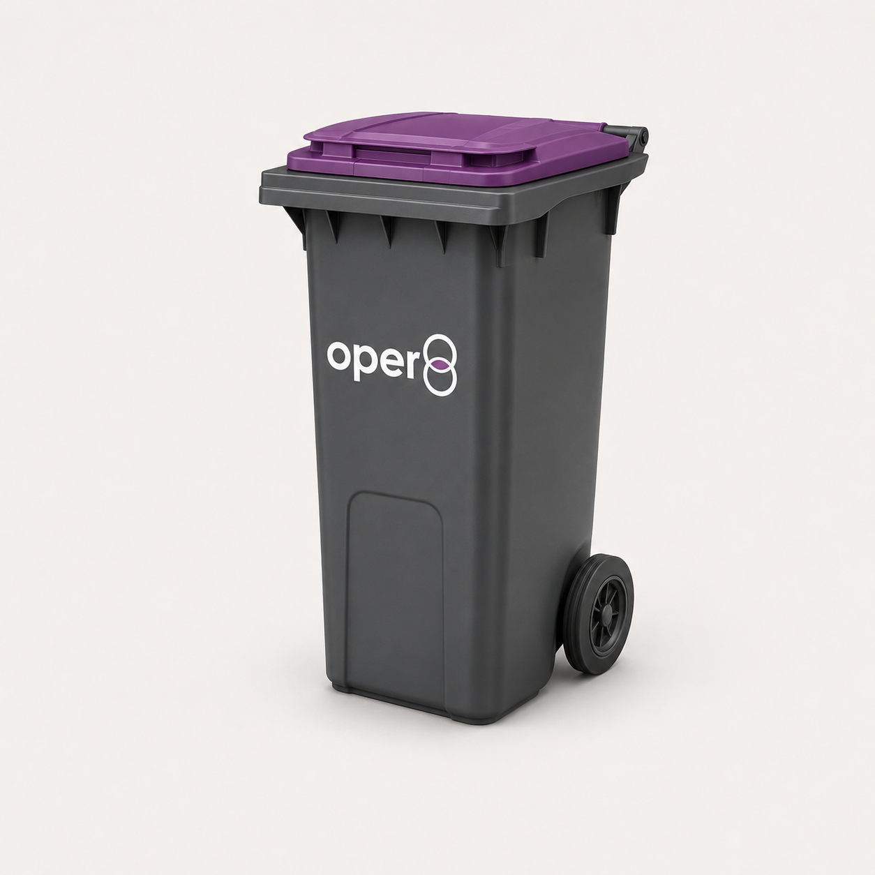 oper8-branded 120L commercial wheelie bin