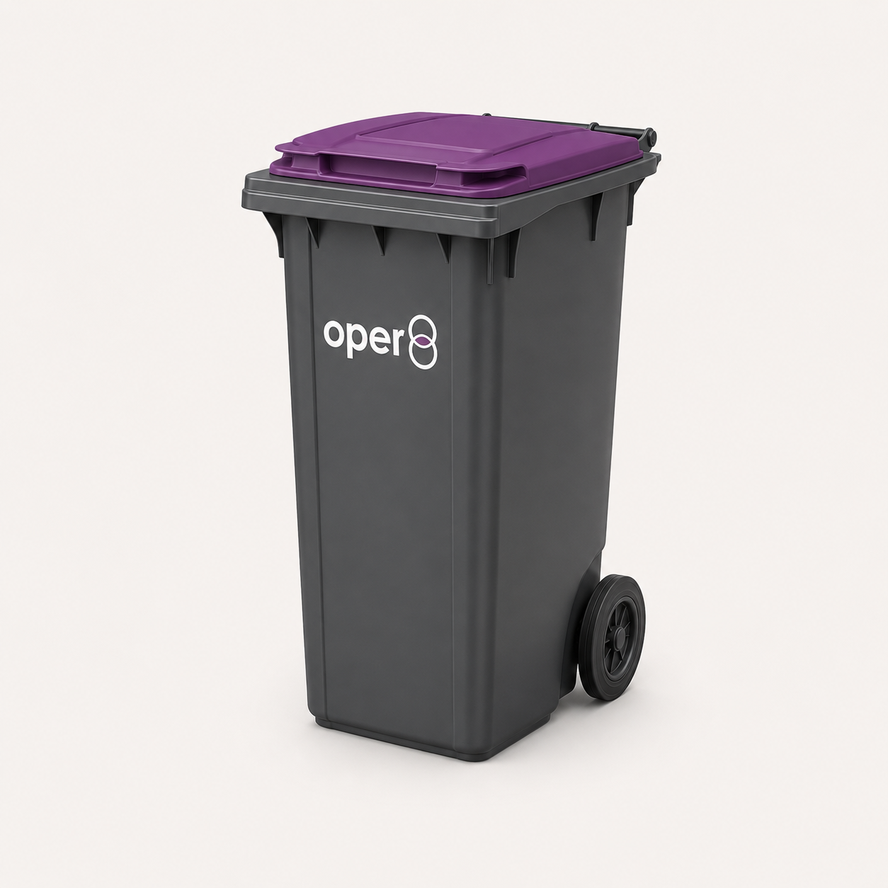 oper8-branded 240L commercial wheelie bin